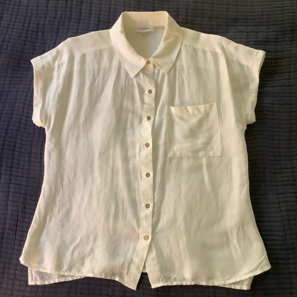 Calvin Klein linen top Sz XS
